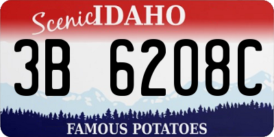 ID license plate 3B6208C