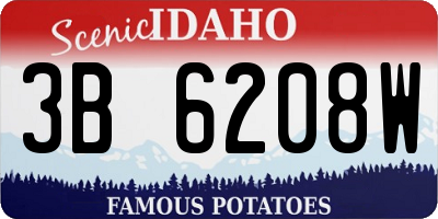 ID license plate 3B6208W