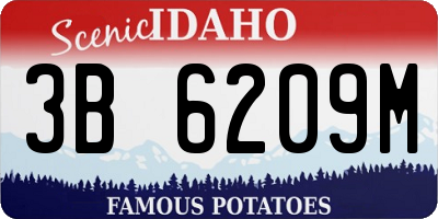 ID license plate 3B6209M