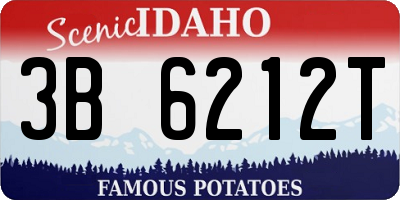 ID license plate 3B6212T