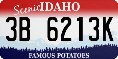 ID license plate 3B6213K