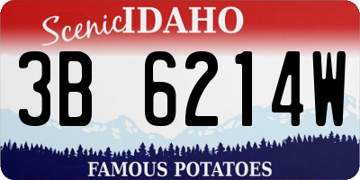 ID license plate 3B6214W