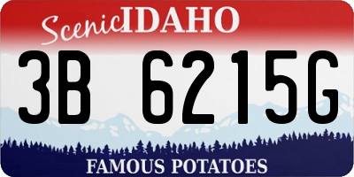 ID license plate 3B6215G