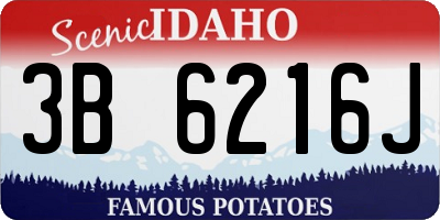 ID license plate 3B6216J