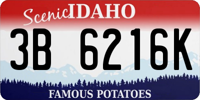ID license plate 3B6216K