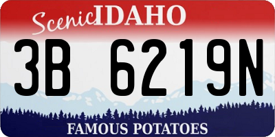 ID license plate 3B6219N