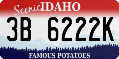 ID license plate 3B6222K