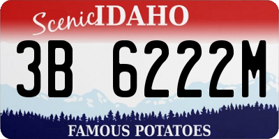 ID license plate 3B6222M