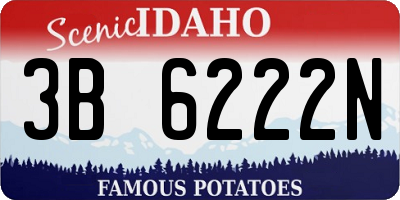 ID license plate 3B6222N
