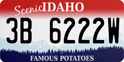ID license plate 3B6222W