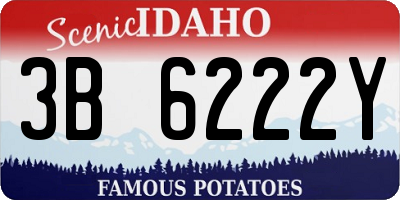 ID license plate 3B6222Y