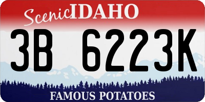 ID license plate 3B6223K