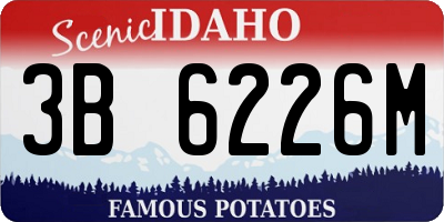 ID license plate 3B6226M
