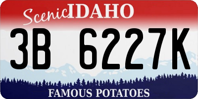 ID license plate 3B6227K