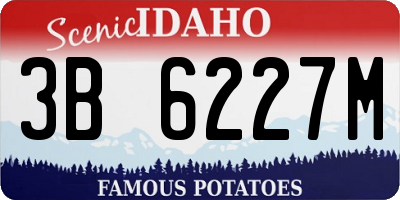 ID license plate 3B6227M