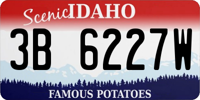 ID license plate 3B6227W