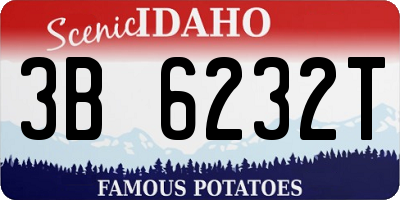 ID license plate 3B6232T