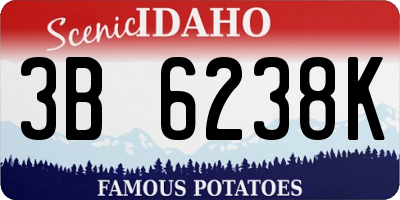 ID license plate 3B6238K