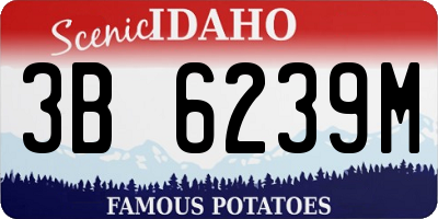 ID license plate 3B6239M