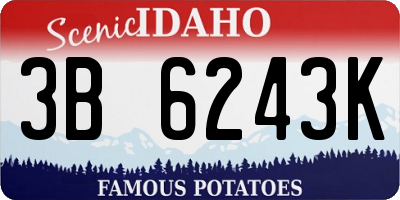 ID license plate 3B6243K