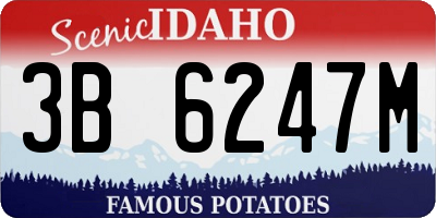 ID license plate 3B6247M