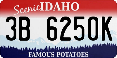 ID license plate 3B6250K