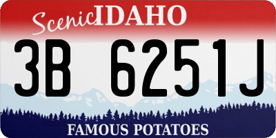 ID license plate 3B6251J