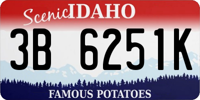 ID license plate 3B6251K