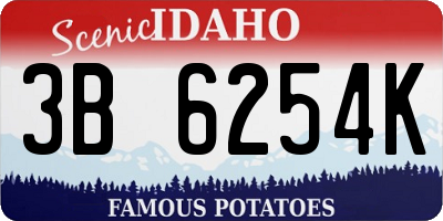 ID license plate 3B6254K