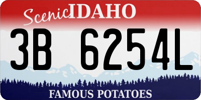 ID license plate 3B6254L