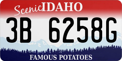 ID license plate 3B6258G
