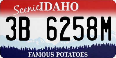 ID license plate 3B6258M