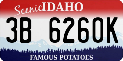 ID license plate 3B6260K
