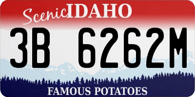 ID license plate 3B6262M