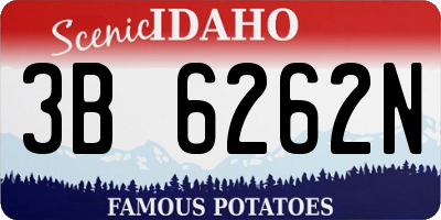 ID license plate 3B6262N
