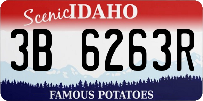 ID license plate 3B6263R