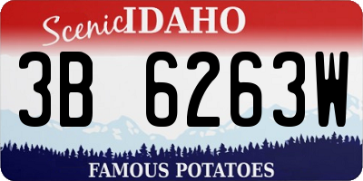 ID license plate 3B6263W