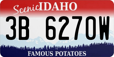 ID license plate 3B6270W