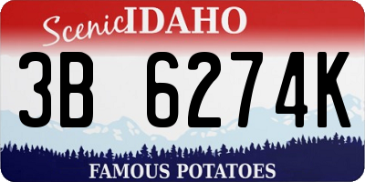 ID license plate 3B6274K