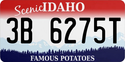 ID license plate 3B6275T