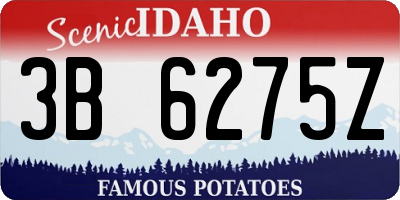 ID license plate 3B6275Z