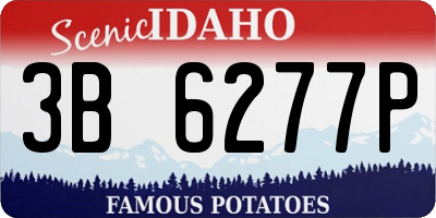 ID license plate 3B6277P