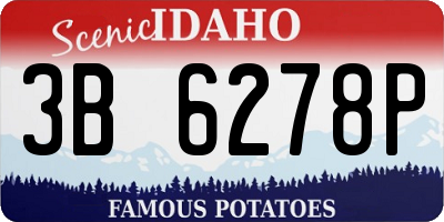ID license plate 3B6278P
