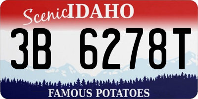 ID license plate 3B6278T