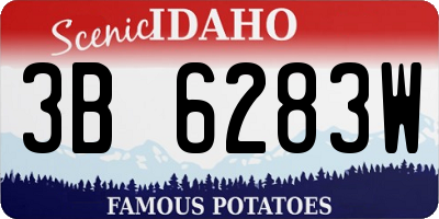 ID license plate 3B6283W