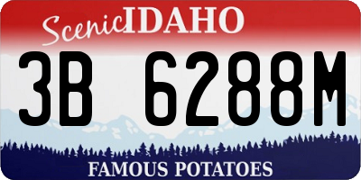 ID license plate 3B6288M