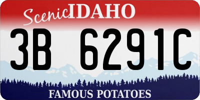 ID license plate 3B6291C