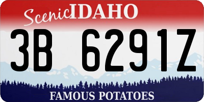 ID license plate 3B6291Z