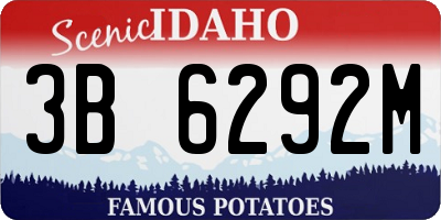 ID license plate 3B6292M