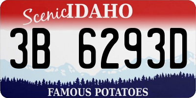 ID license plate 3B6293D